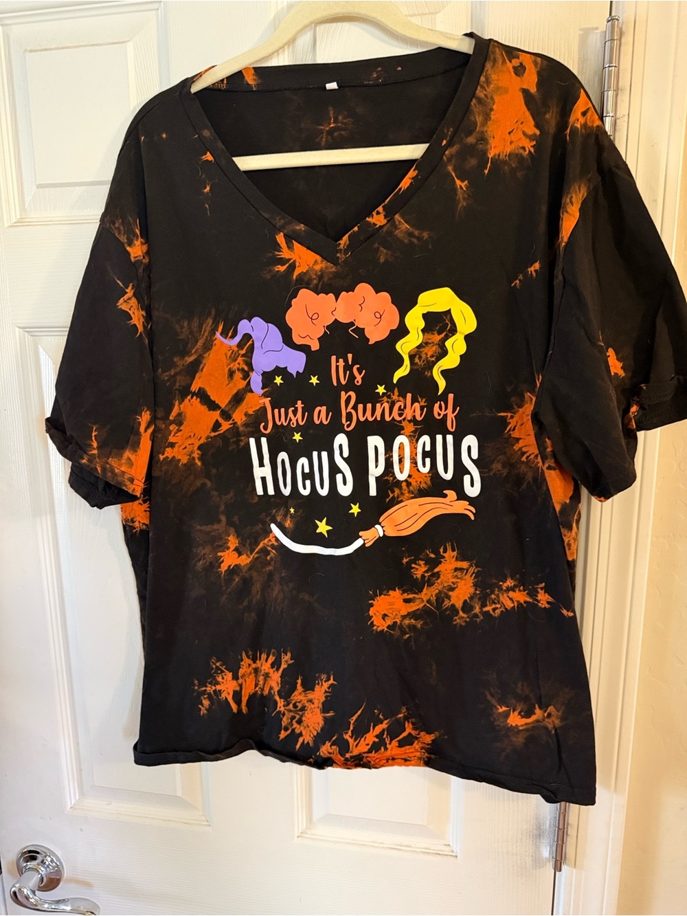 Halloween Hocus Pocus Tie-Dye V-Neck Tee